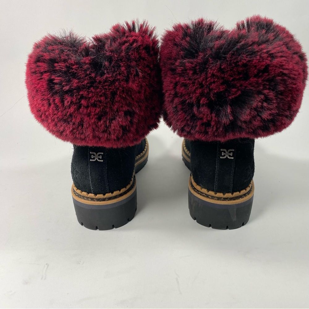 Sam Edelman Women's Bowen Boots Color Black/Raspberry Wine SZ 6 - Picture 2 of 12